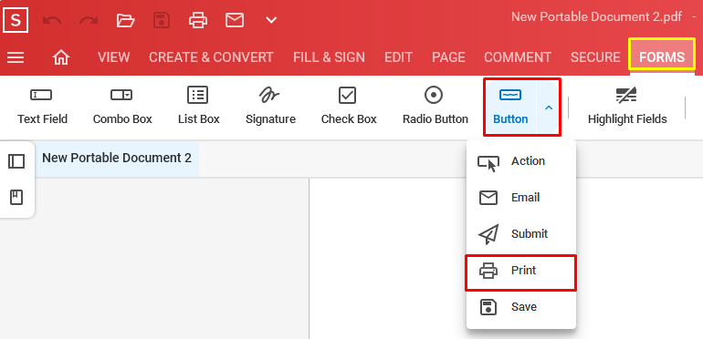 How to create a print button for my forms – Soda PDF