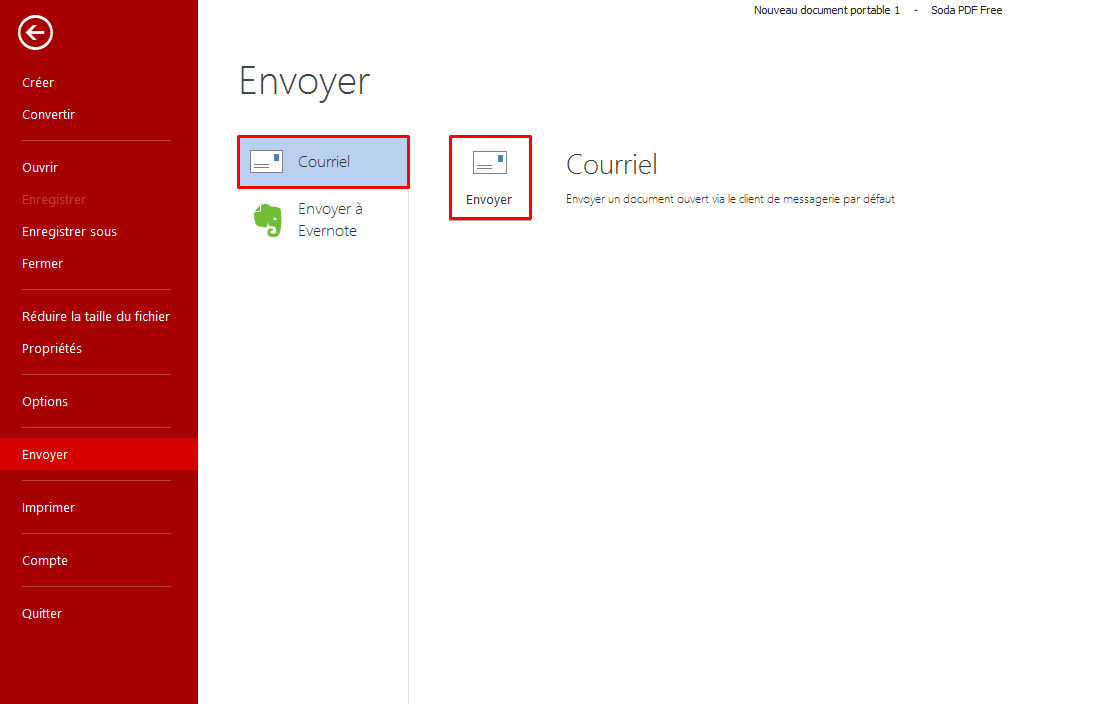 comment envoyer un pdf sur une adresse mail