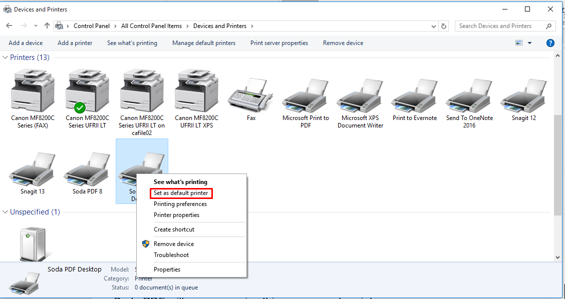 How To Change The Default Printer Associated With Soda Pdf Soda Pdf
