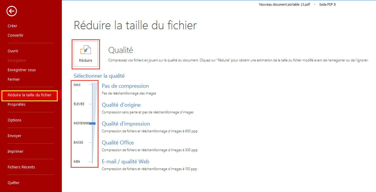 comment baisser la taille d'un fichier pdf