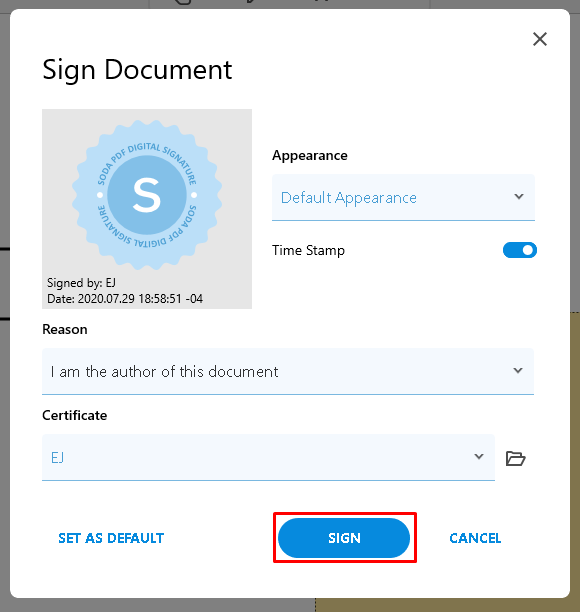 How to add Initials appearance in the Fill & Sign module? – Soda PDF