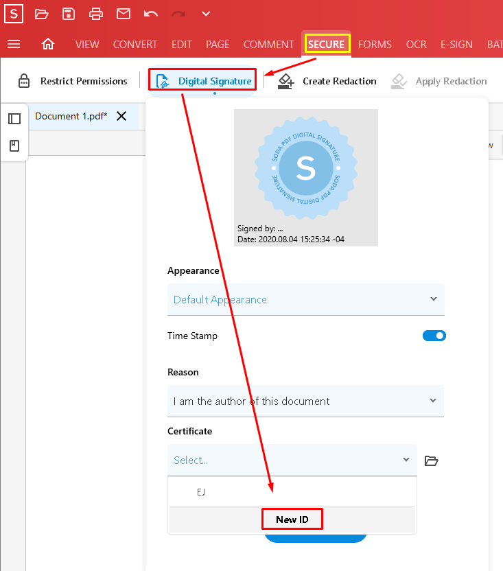 How to add Initials appearance in the Fill & Sign module? – Soda PDF