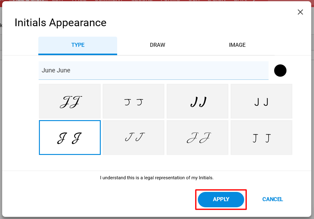 How to add Initials appearance in the Fill & Sign module? – Soda PDF