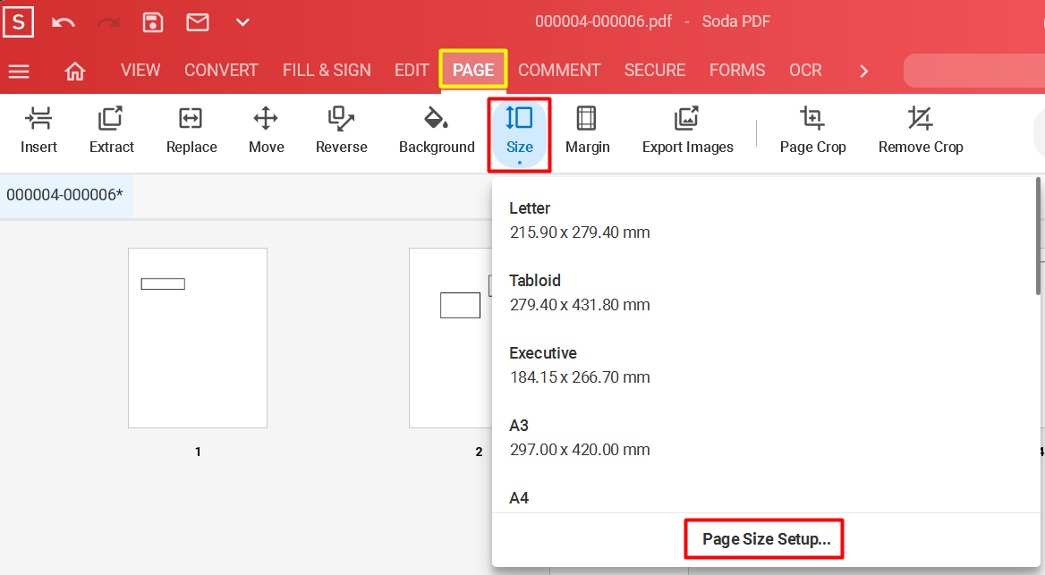 How To Change The Size Of A Page In My Document – Soda PDF