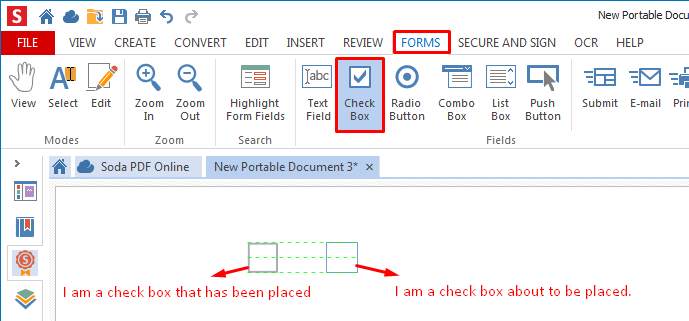 how to configure a check box on my form soda pdf make a check
